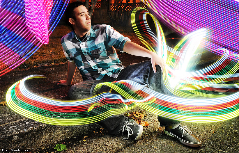 Male Light Painting Portrait with LED Strip